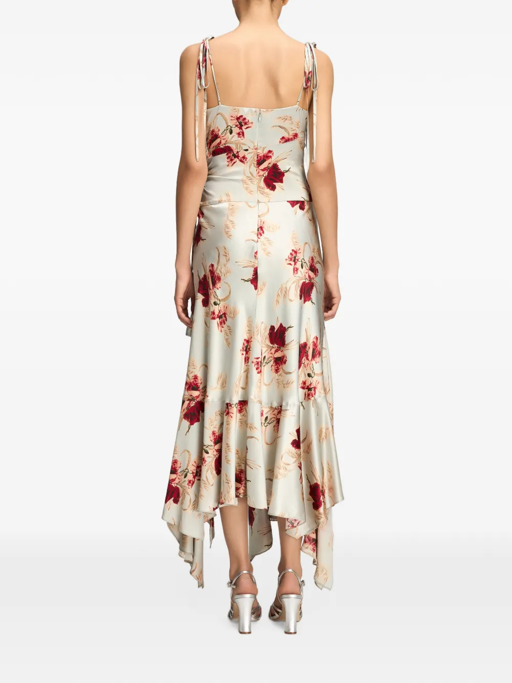 Cinq A Sept Ambroisine Wilted Poppy silk maxi dress Blauw