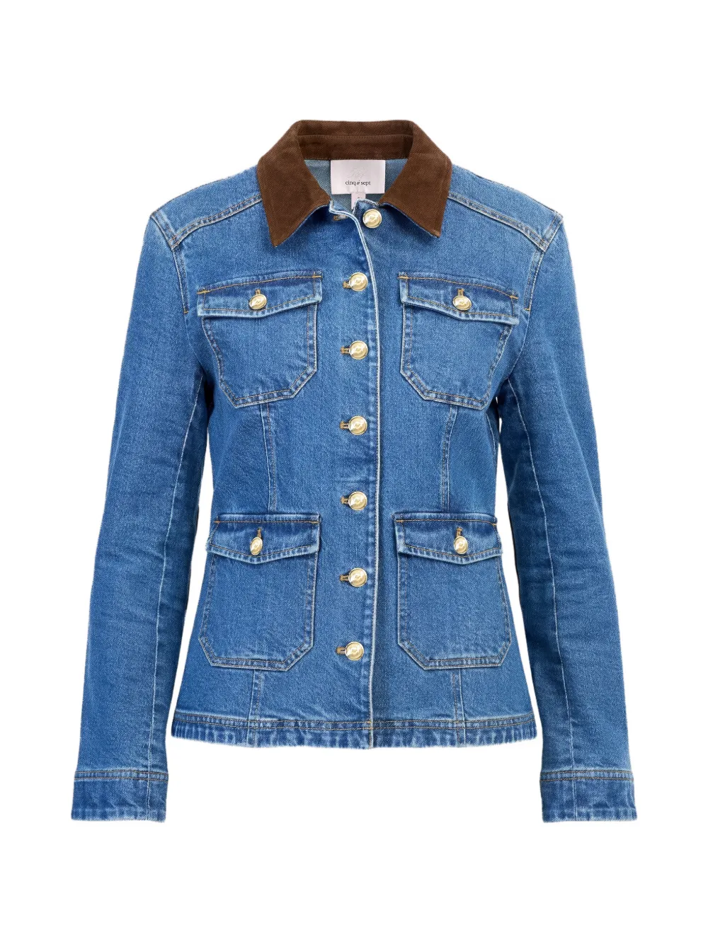 Cinq A Sept Katniss Jacke mit Kontrastkragen - Blau