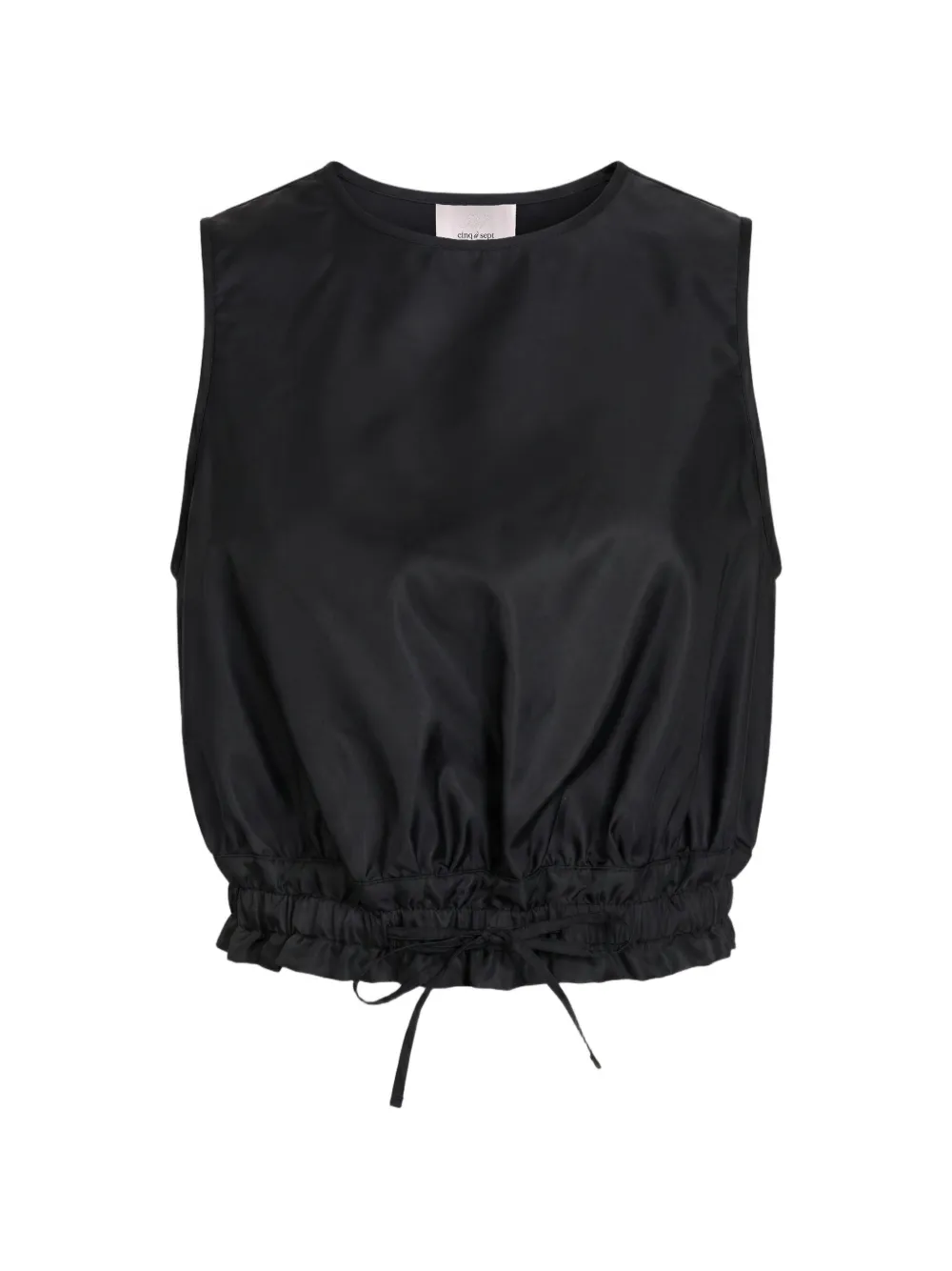 Cinq A Sept Top crop Elisabetta con coulisse - Nero