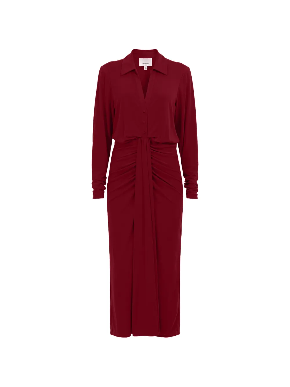Cinq A Sept Seferina ruched-detail midi dress Rood