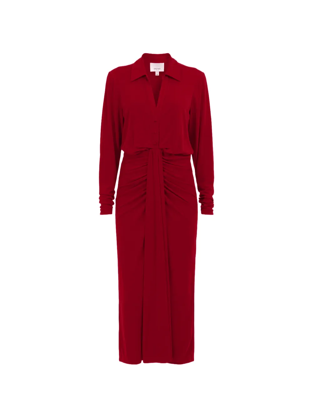 Cinq A Sept Seferina ruched-detail midi dress - Red
