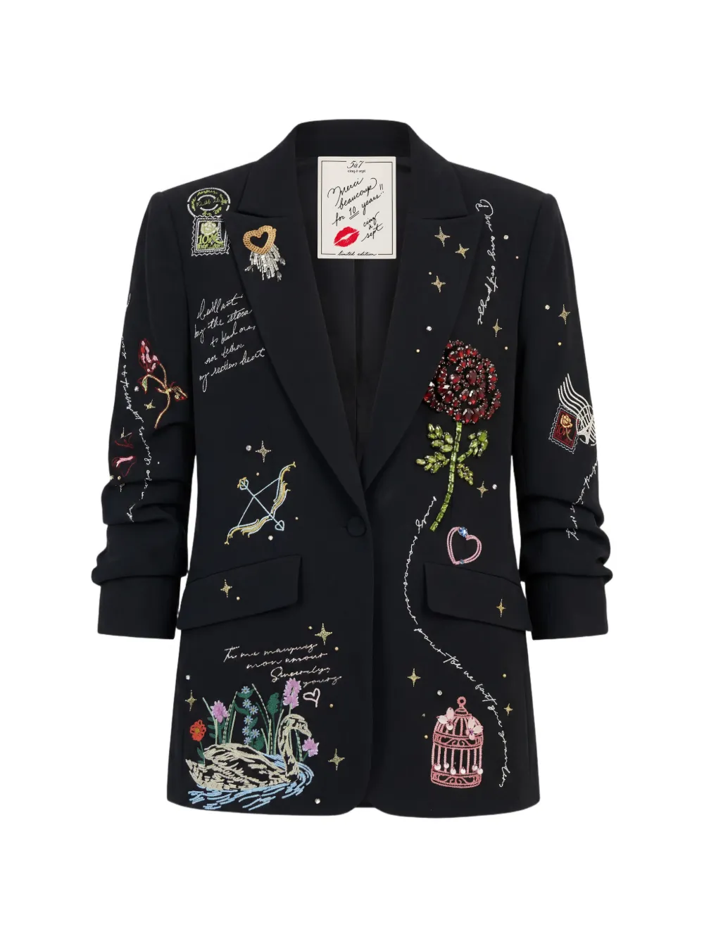 Cinq A Sept Verzierter Kelsa Starry Scribbles Blazer - Schwarz