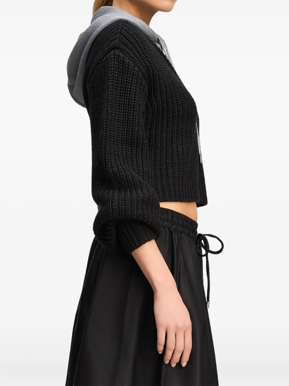 Cinq A Sept Deidre ribbed-knit layered-effect sweater Zwart