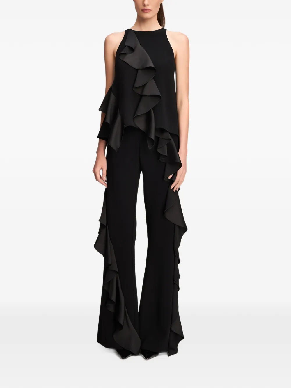 Cinq A Sept Vivia ruffled top Zwart