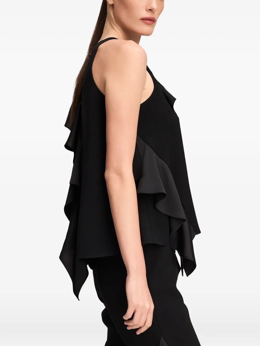 Cinq A Sept Vivia ruffled top Zwart