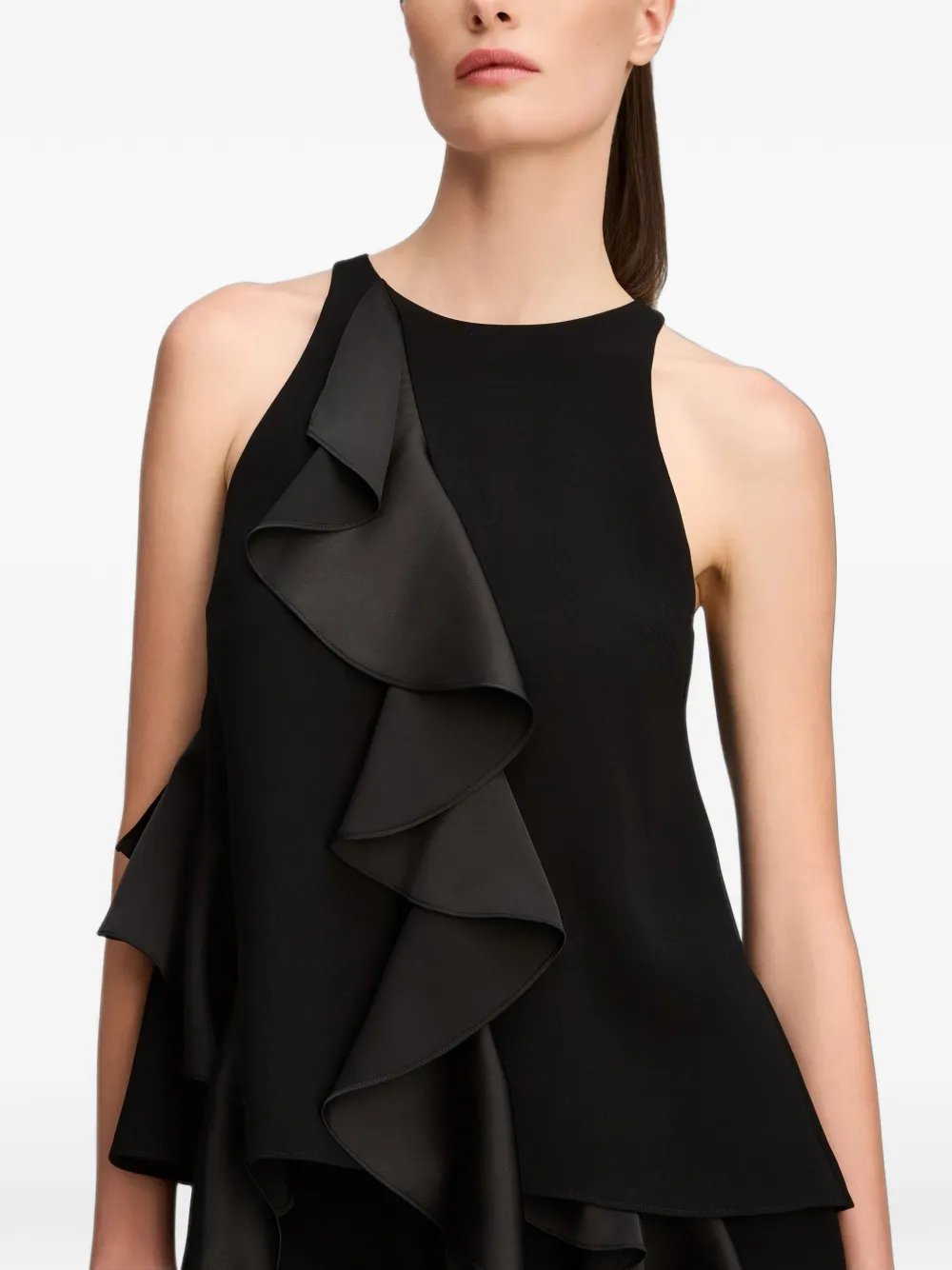 Cinq A Sept Vivia ruffled top Zwart