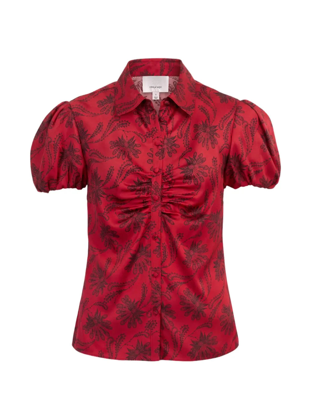 Cinq A Sept Solange Paisley Fan Oberteil - Rot