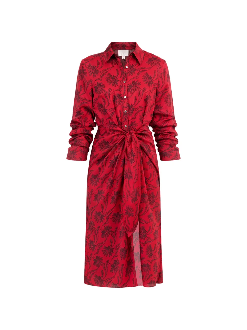 Cinq A Sept Jacey Paisley Fan midi shirt dress Rood