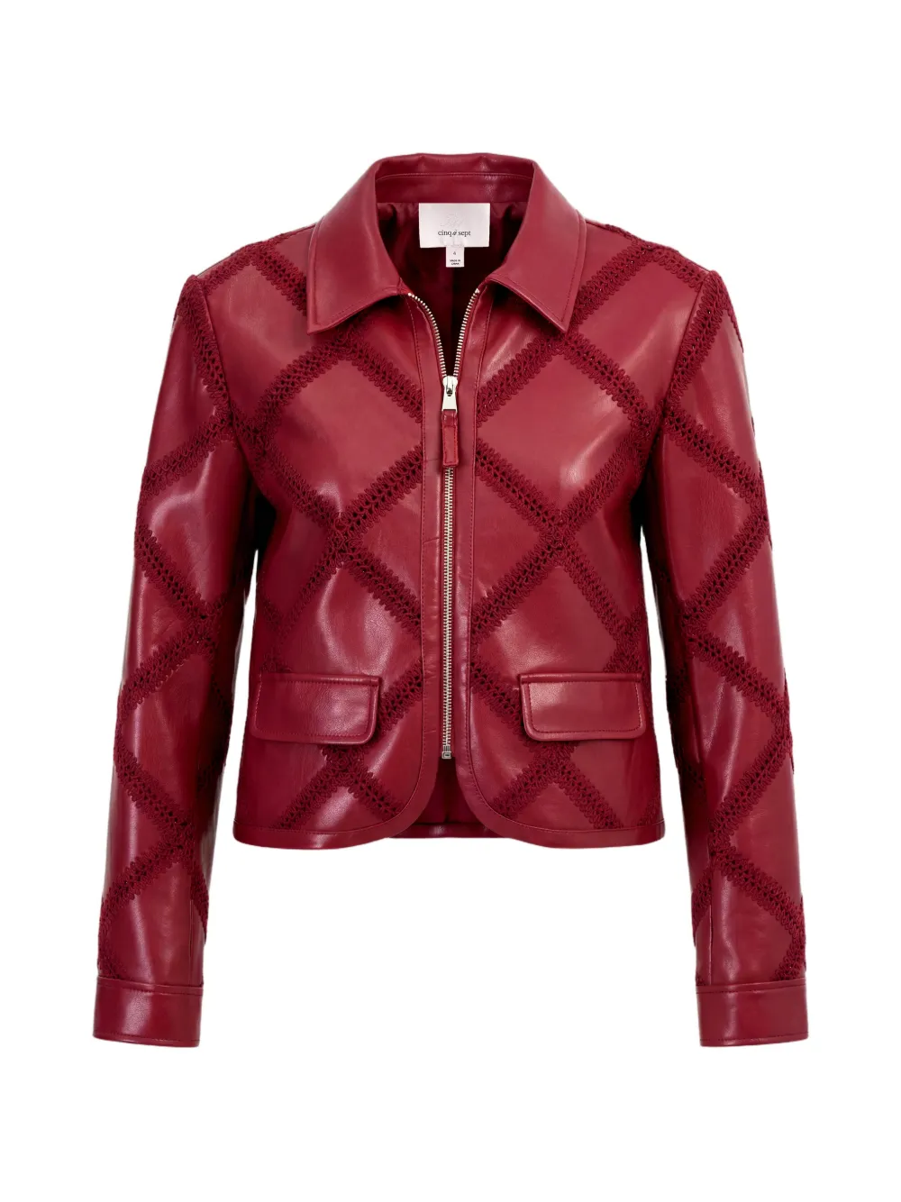 Cinq A Sept Giacca Audree in crochet a rombi - Rosso
