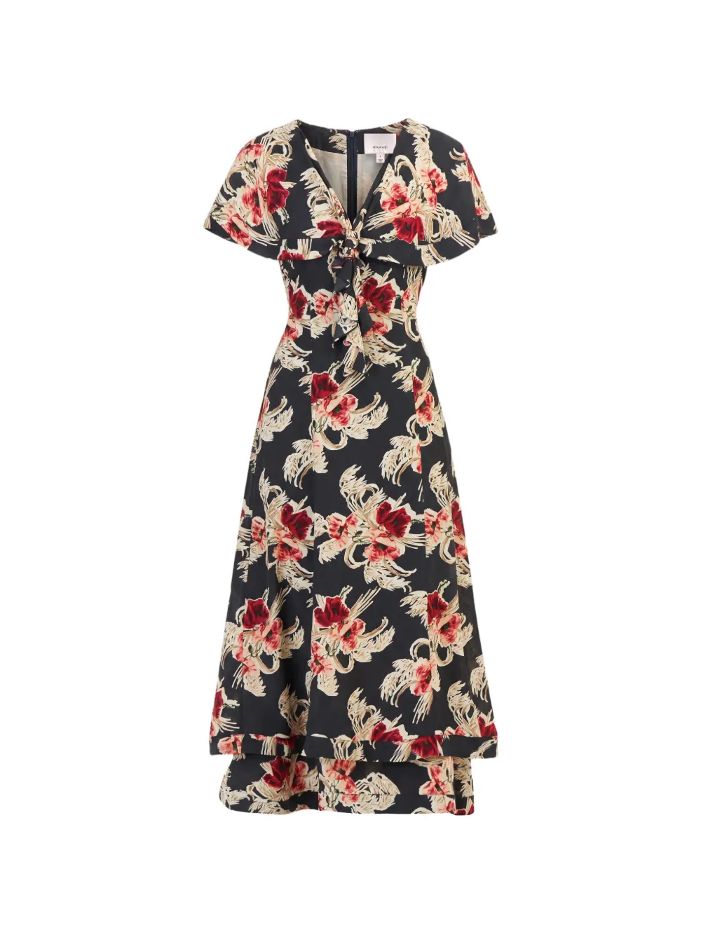Cinq A Sept Antonetta Wilted Poppy maxi dress Zwart