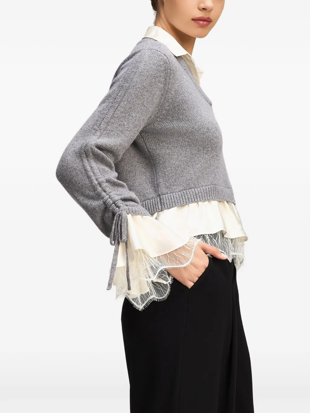 Cinq A Sept Milla layered sweater Grijs
