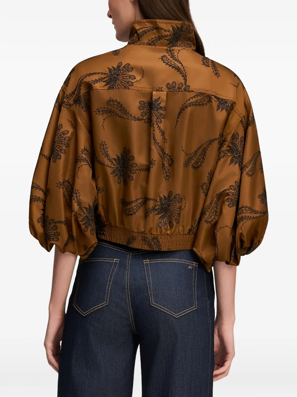 Cinq A Sept Iggy cropped jack met paisley-borduurwerk Bruin