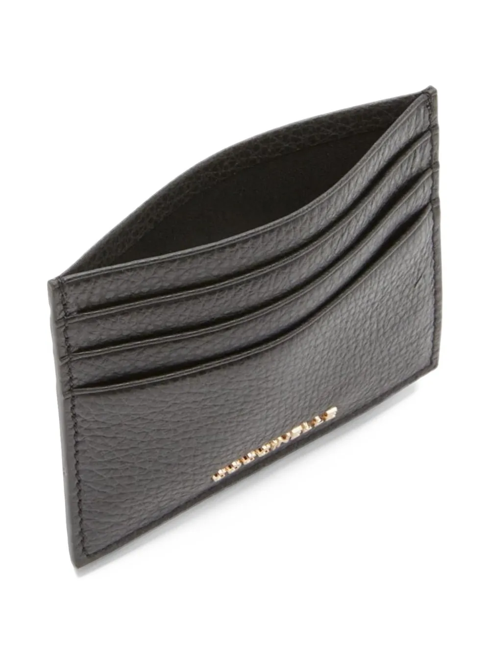 Coccinelle Metallic grained leather card holder Zwart