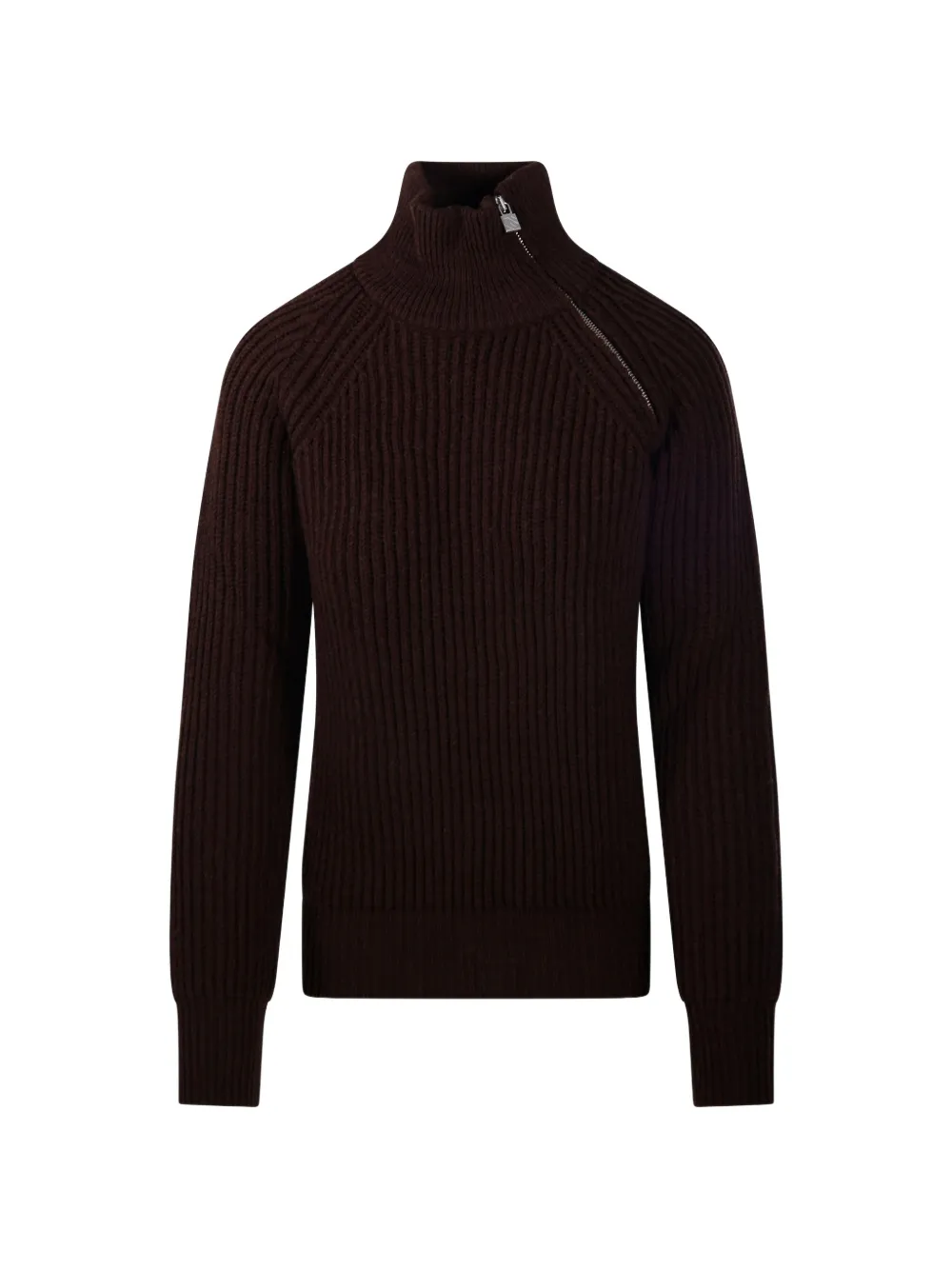 Giuseppe Di Morabito lace-panel ribbed-knit sweater Bruin