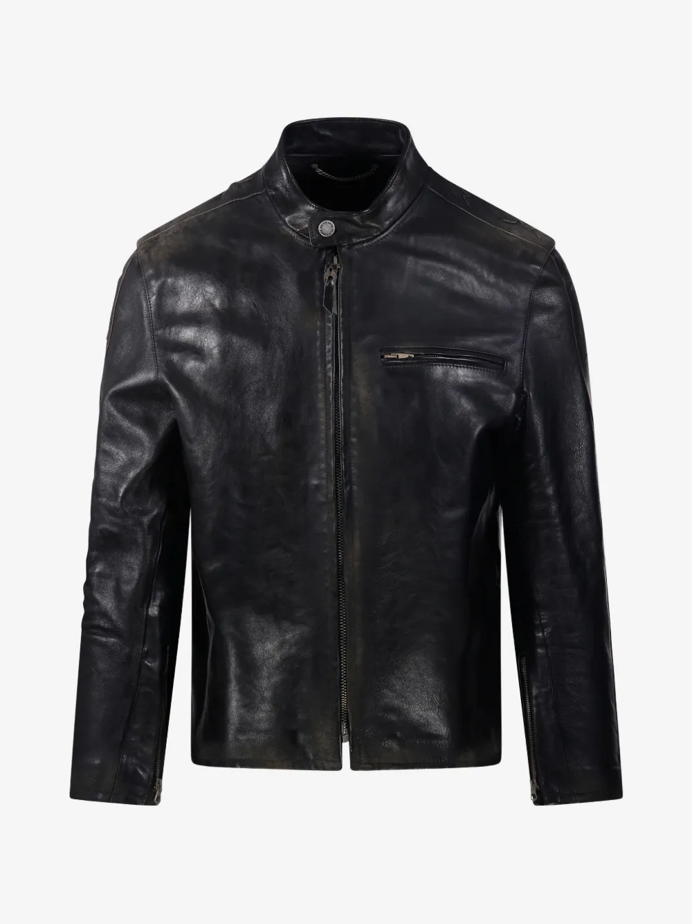 Golden Goose black leather biker jacket | 48