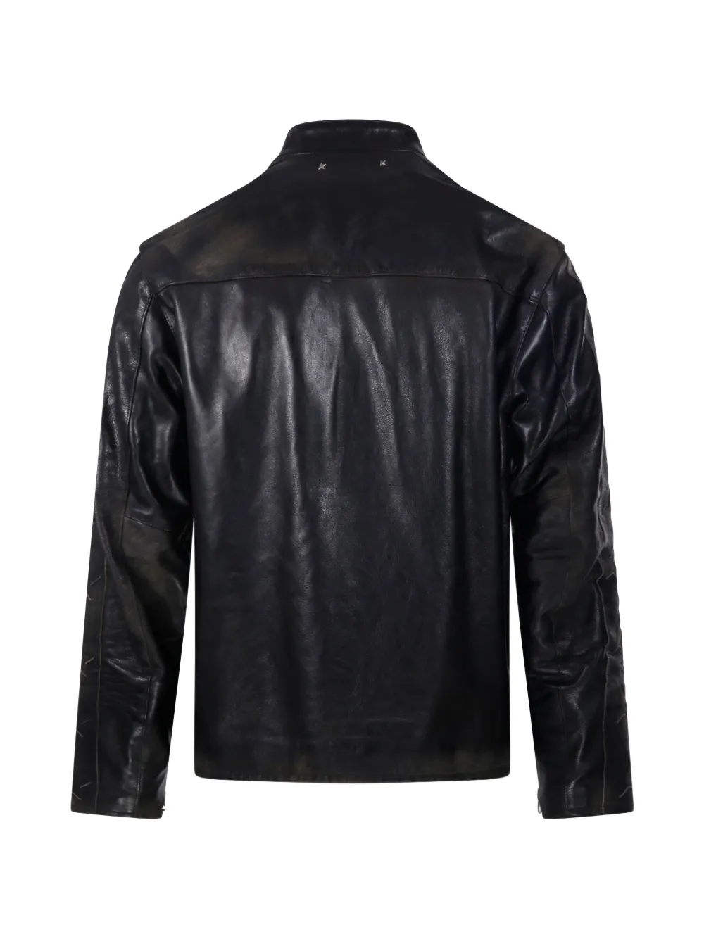 Golden Goose black leather biker jacket Zwart