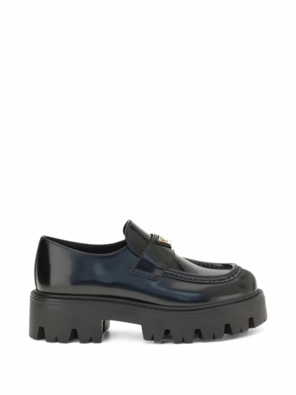 Prada Stride brushed leather loafers - Schwarz