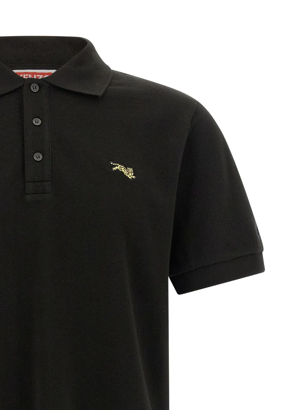 Kenzo Jumping Tiger poloshirt met borduurwerk Zwart