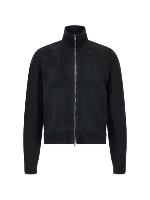 TOM FORD suede-panelled wool cardigan