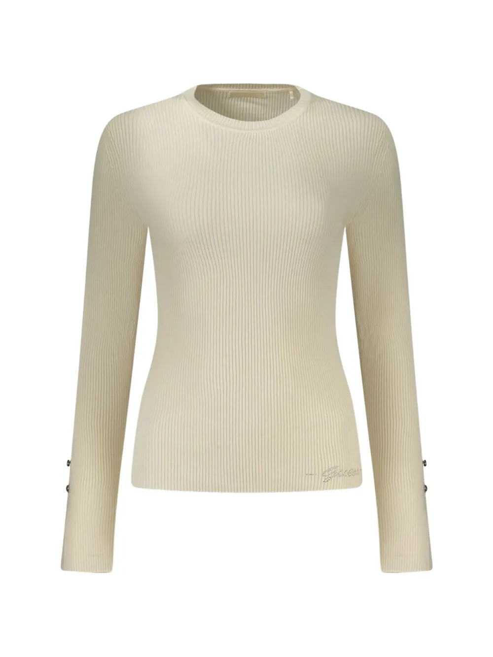 GUESS USA ribbed-knit button-cuff sweater - Weiß