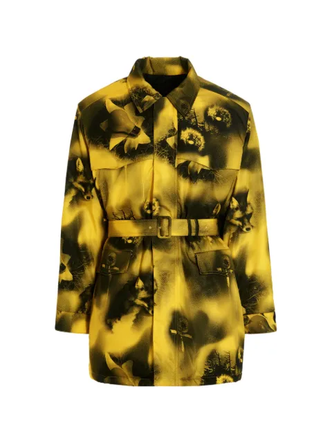 Prada graphic-print belted jacket