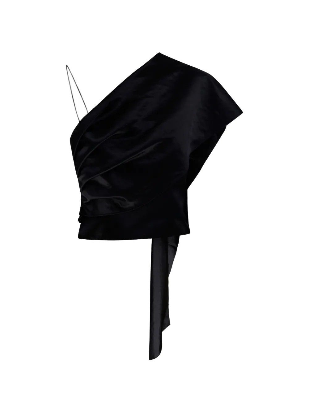 Forte Forte haut drapé Duchesse à une épaule - Noir Forte Forte haut drapé Duchesse à une épaule - Noir