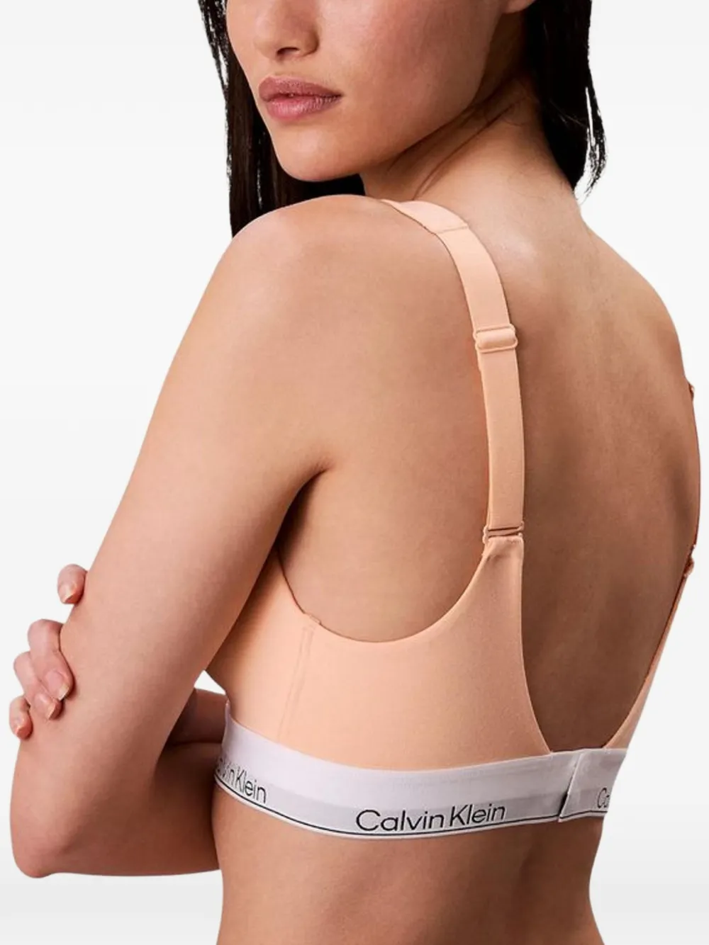 Calvin Klein Underwear logo-tape cotton bralette Oranje