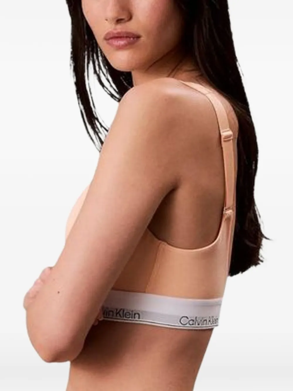 Calvin Klein Underwear logo-tape cotton bralette Oranje