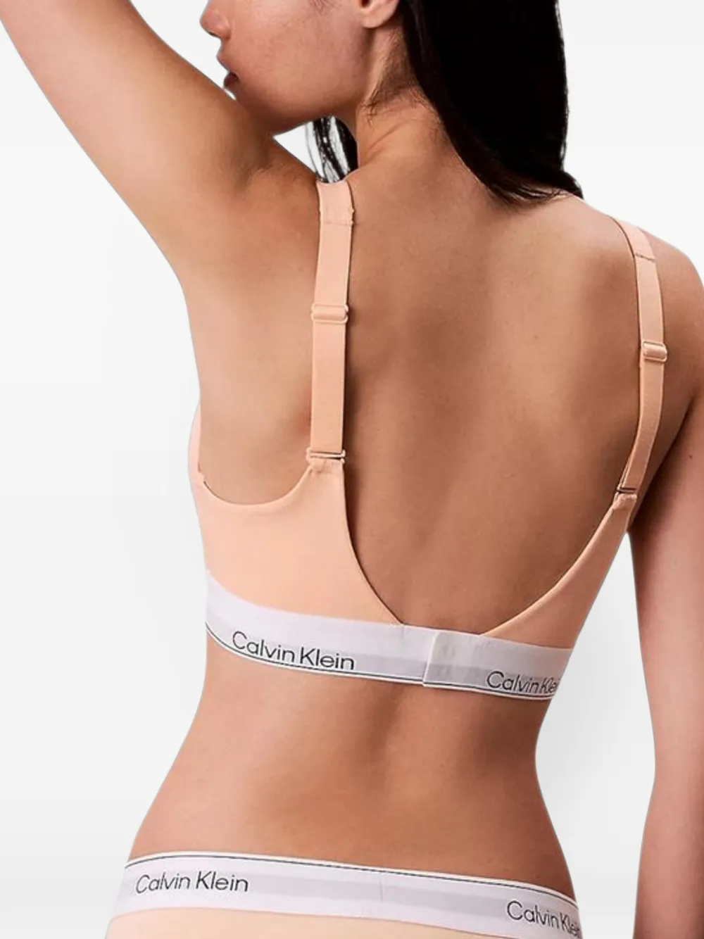 Calvin Klein Underwear logo-tape cotton bralette Oranje