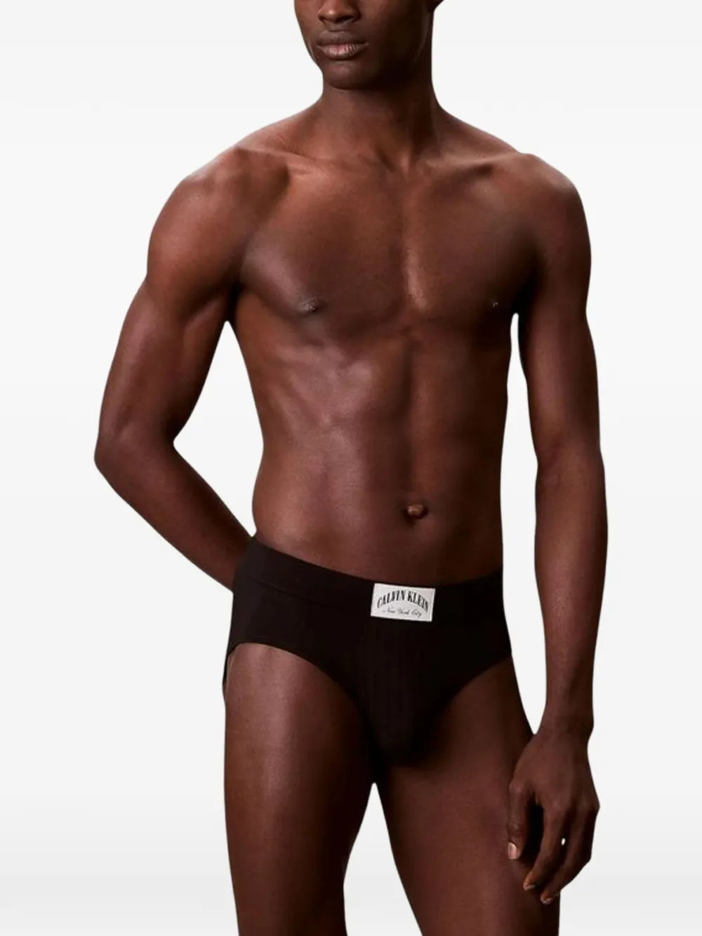 Calvin Klein Underwear Heritage logo-patch ribbed briefs - Schwarz