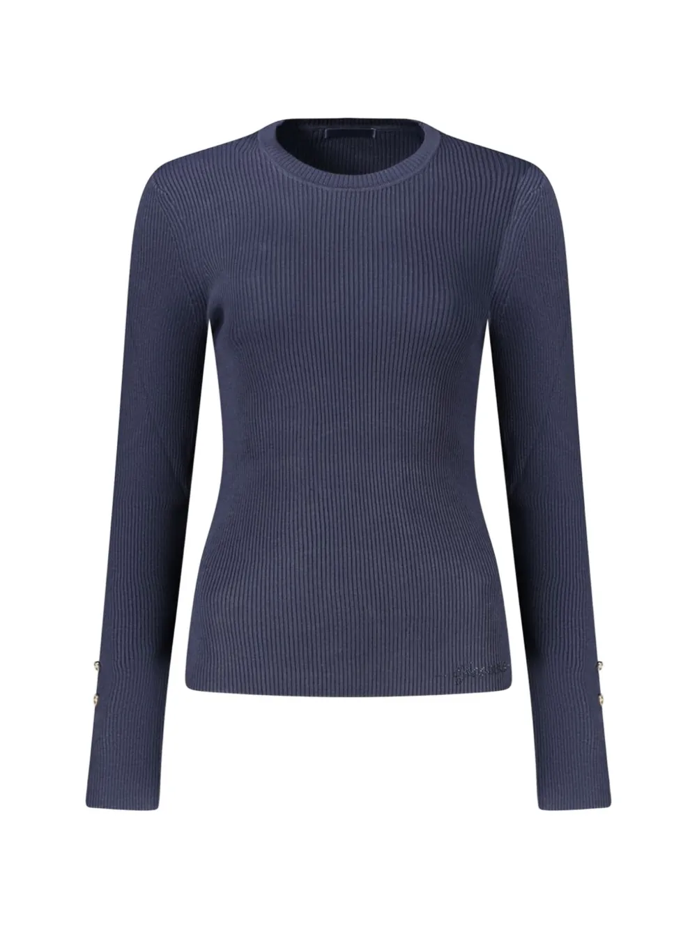 GUESS USA ribbed-knit button-cuff sweater Blauw
