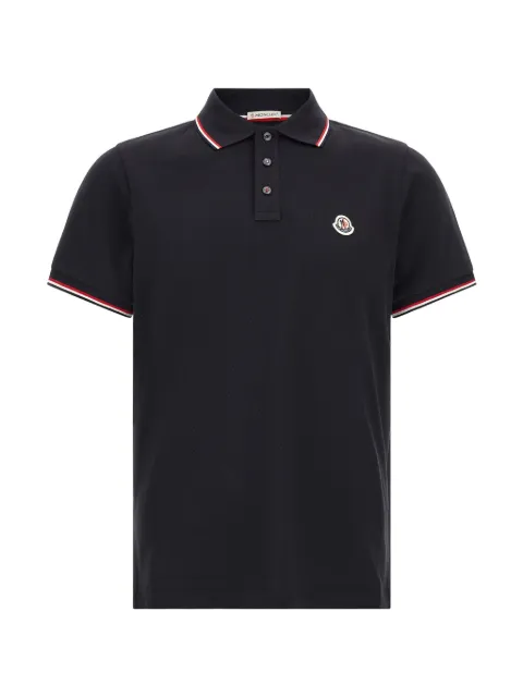 Moncler logo-patch tipped polo shirt