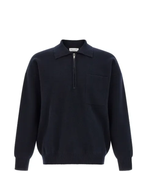 Roberto Collina merino wool zip-up polo shirt