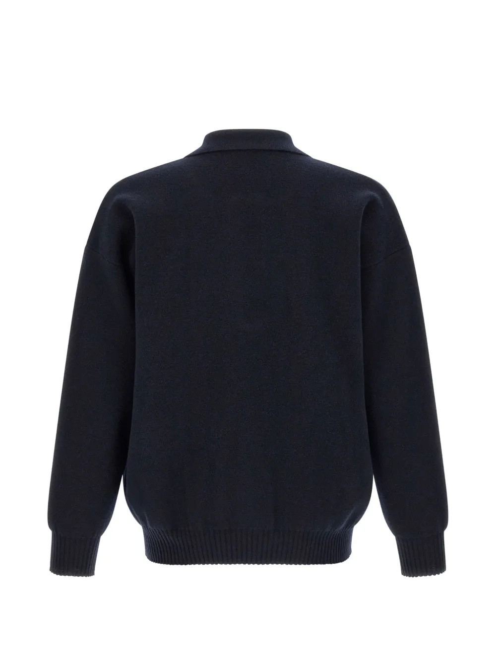 Roberto Collina Poloshirt van merinowol met rits Blauw
