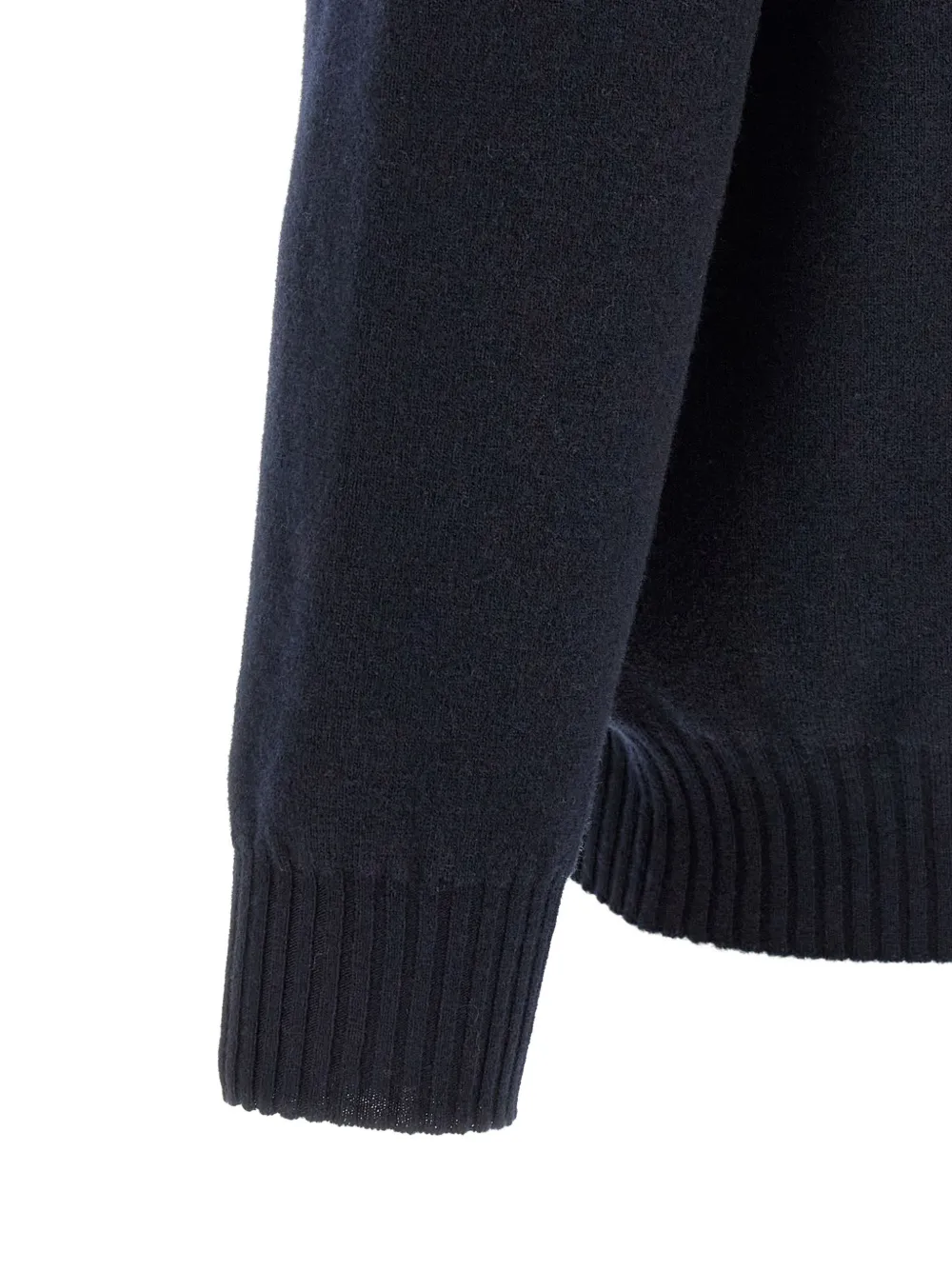 Roberto Collina Poloshirt van merinowol met rits Blauw