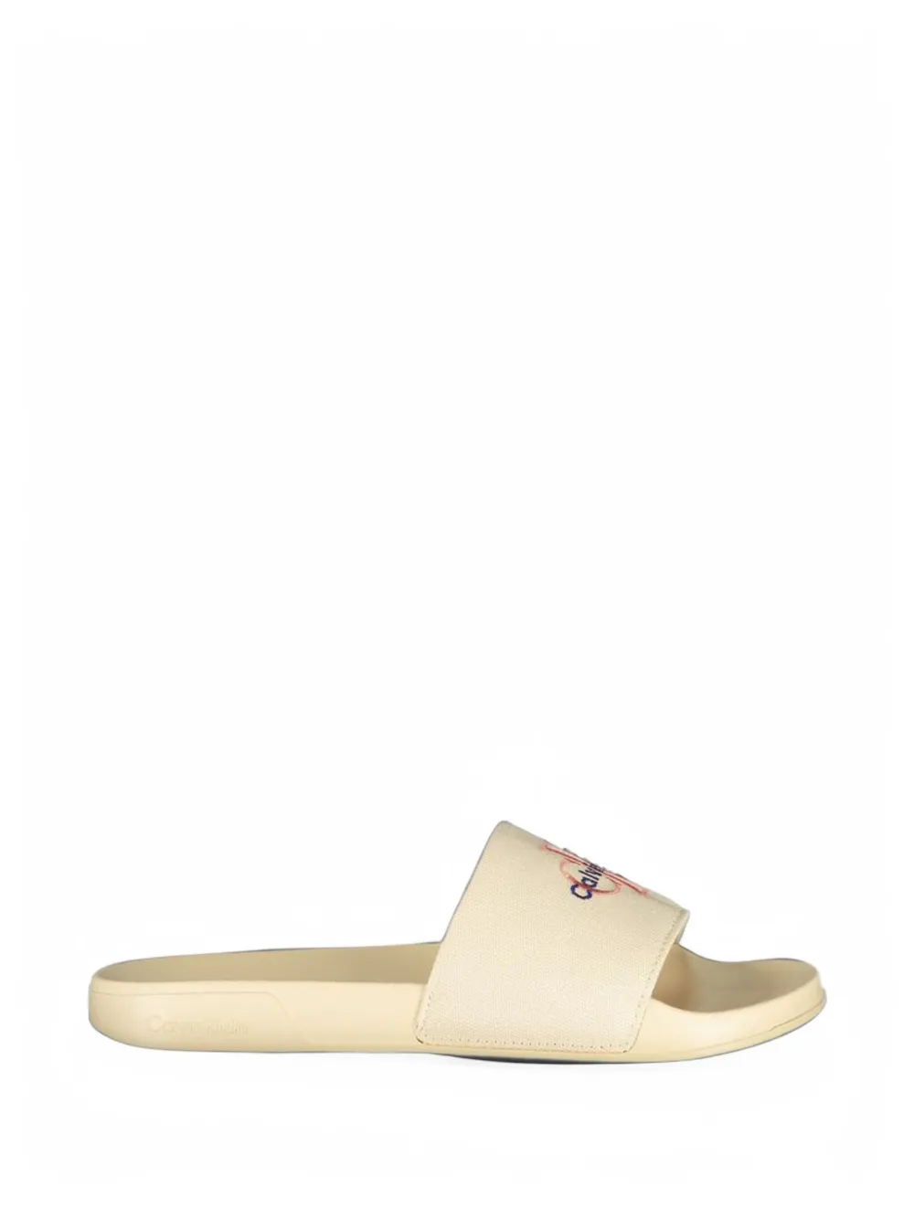 Calvin Klein logo-embroidered pool slides - Toni neutri