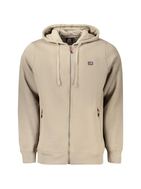 Norwegian Rain logo-patch zip-up hoodie