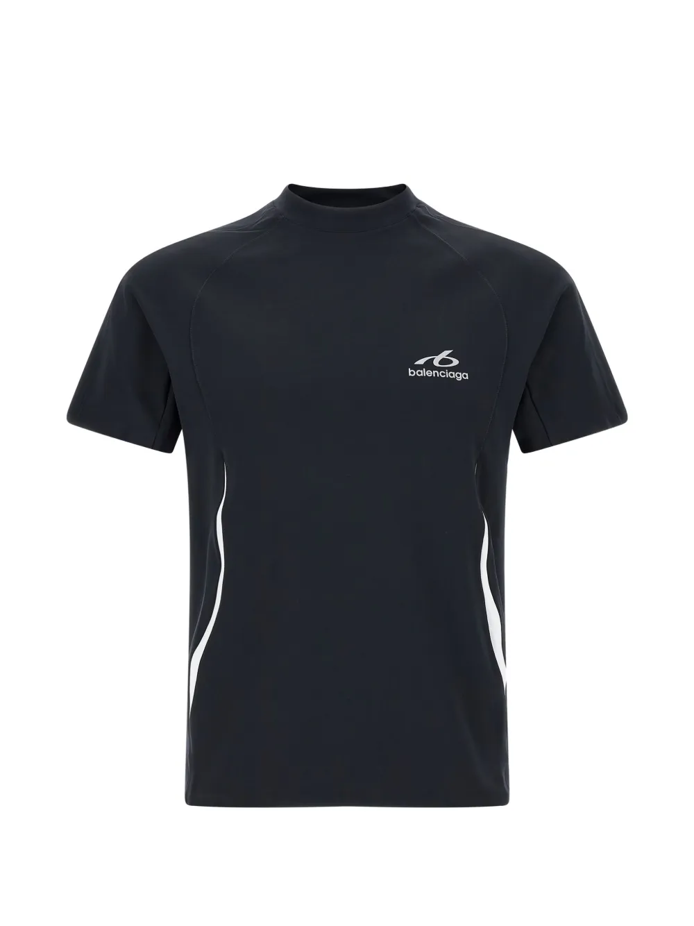Balenciaga logo-print panelled T-shirt - Blu