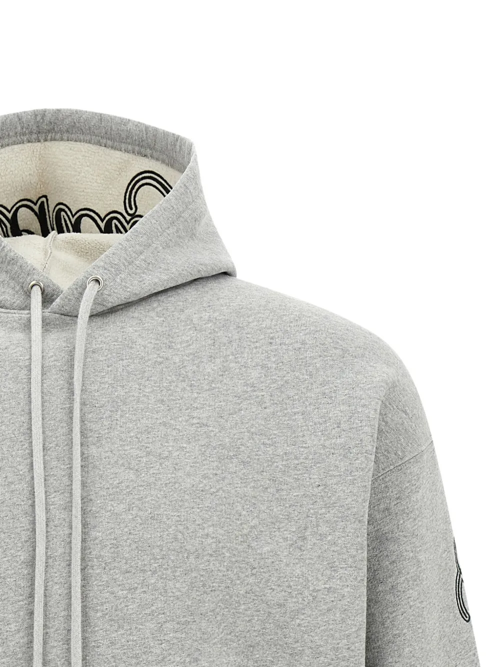 Balenciaga logo-print cotton hoodie Grijs