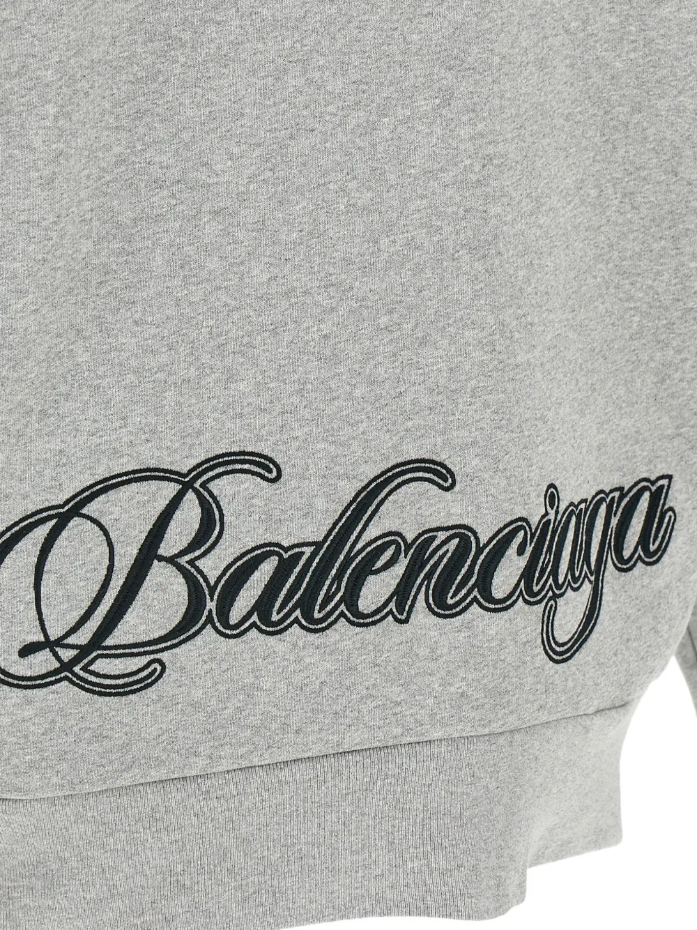 Balenciaga logo-print cotton hoodie Grijs