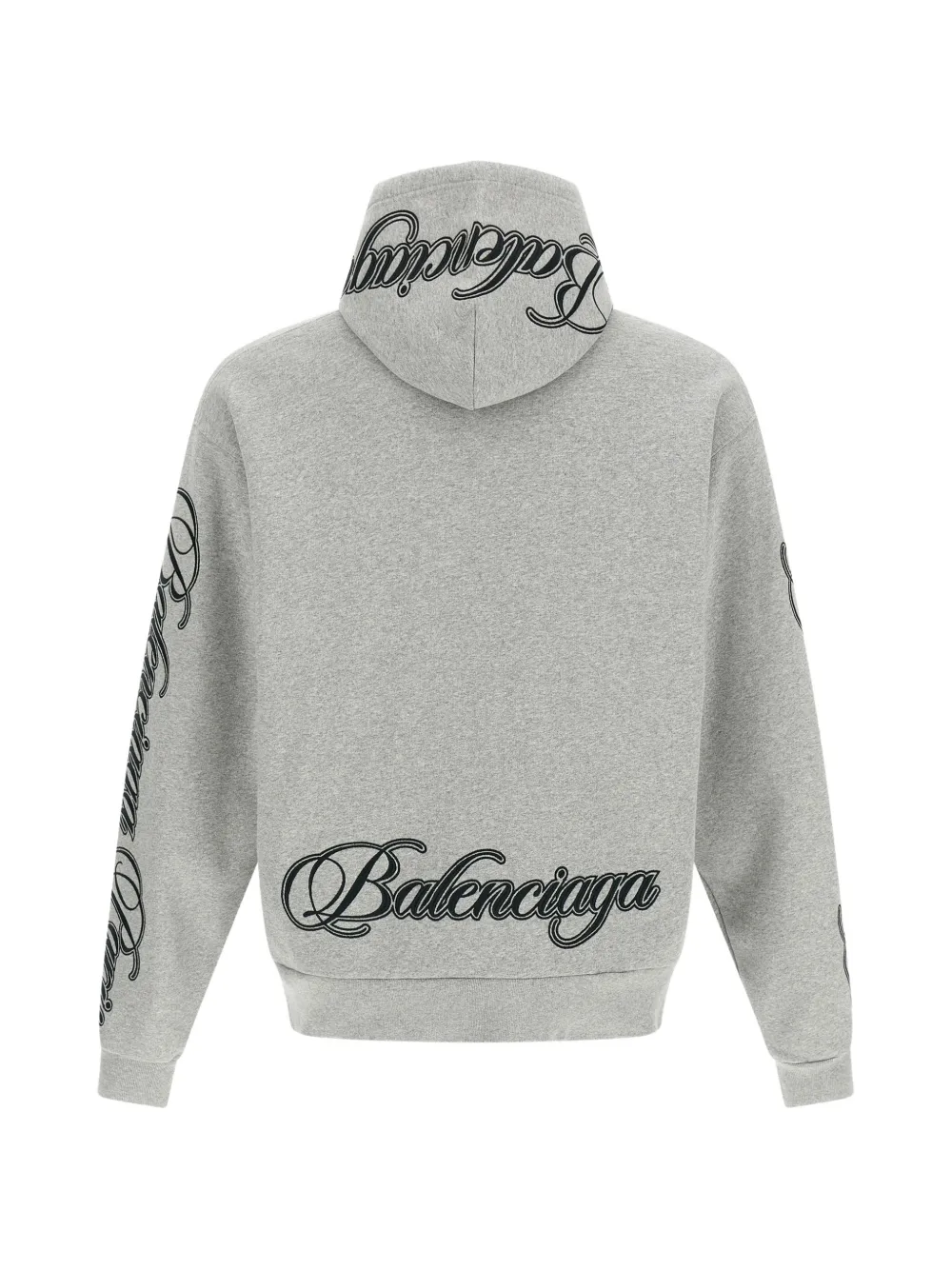 Balenciaga logo-print cotton hoodie Grijs