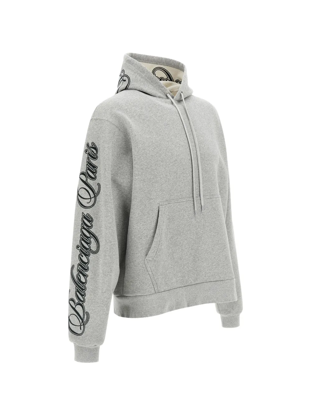 Balenciaga logo-print cotton hoodie Grijs