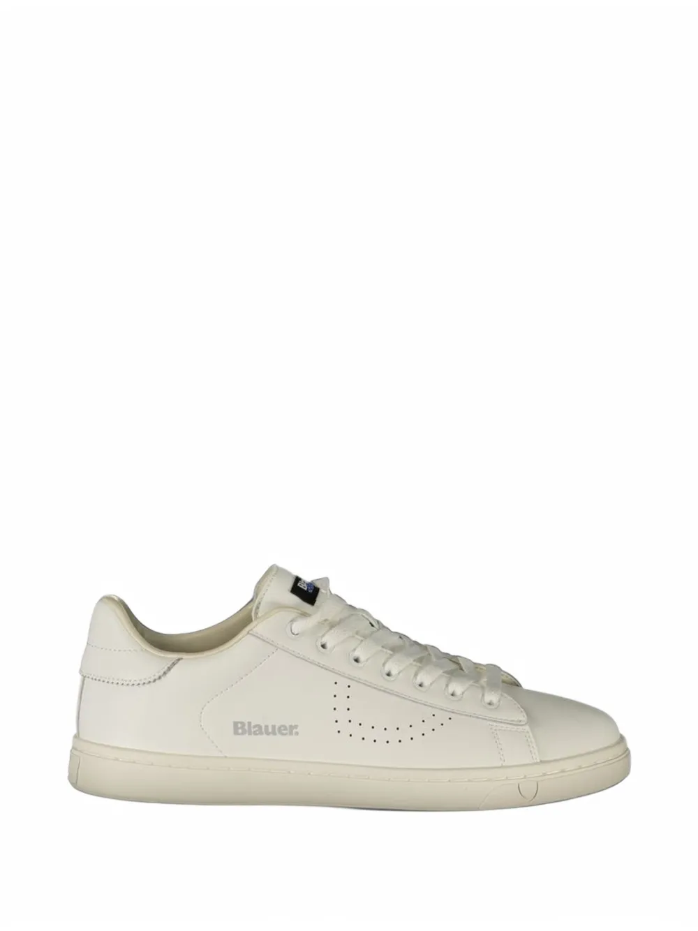 Blauer perforated logo-print sneakers - Weiß