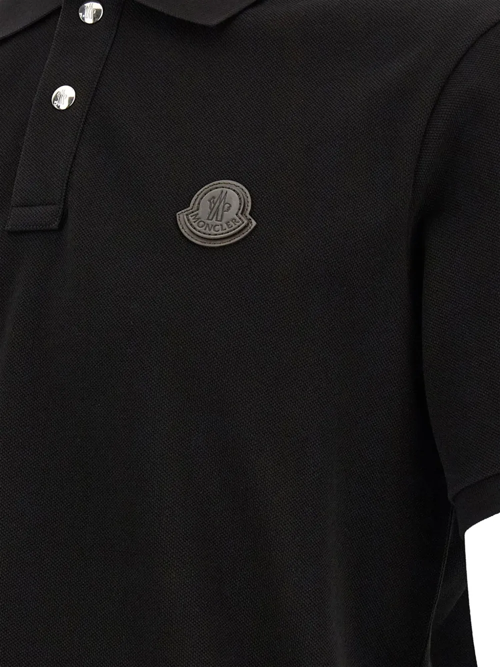 Moncler logo-patch polo shirt Zwart