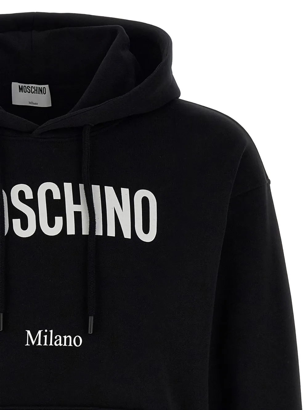 Moschino Katoenen hoodie met logoprint Zwart