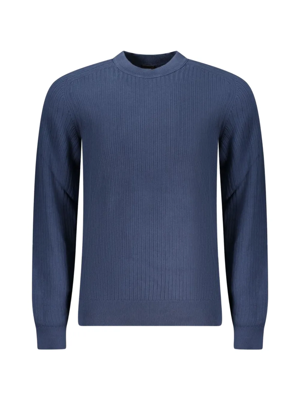 BOSS ribbed-knit cotton sweater - Blau