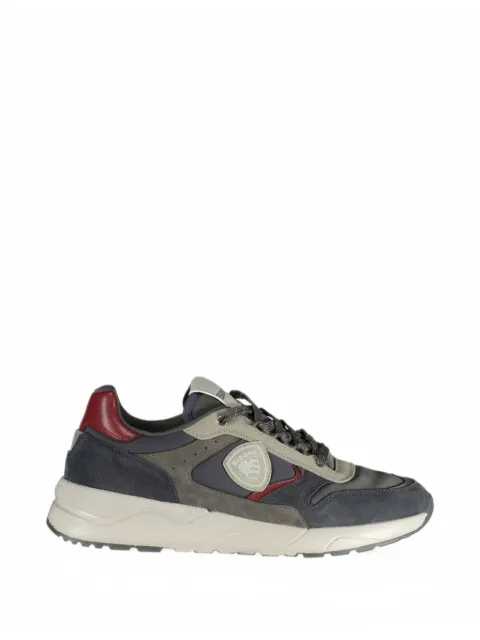 Blauer panelled logo-patch sneakers