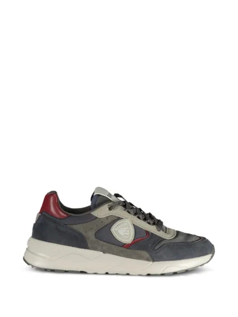 Blauer panelled logo-patch sneakers