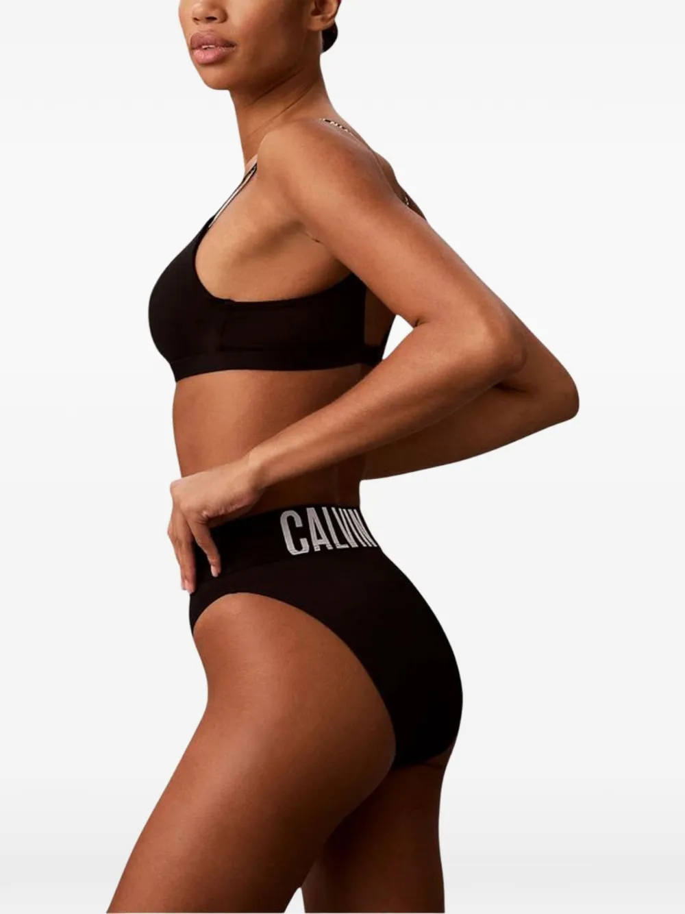 Calvin Klein Underwear logo-tape bralette Zwart