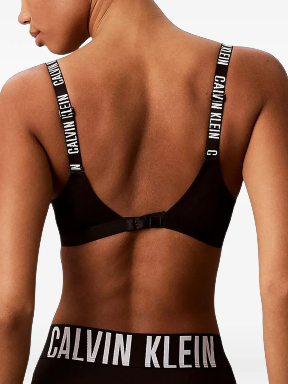 Calvin Klein Underwear logo-tape bralette Zwart